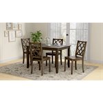 DINING TABLE W / 4 CHAIRS - BROWN