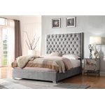 LACEY-COMPLETE KING UPHOLSTERED BED-GREY
