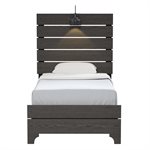 COMPLETE TWIN PANEL BED W / LIGHT
