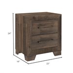 2 DRAWER NIGHTSTAND - BROWN