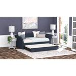 COMPLETE DAY BED W / TRUNDLE - DARK BLUE