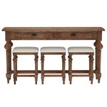 CONSOLE TABLE W / 3 STOOLS