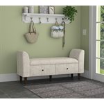 OTTOMAN W / 2 STORAGE DRAWERS - OATMEAL