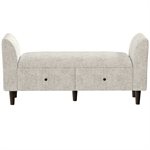 OTTOMAN W / 2 STORAGE DRAWERS - OATMEAL