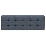 STORAGE OTTOMAN W / WOOD TRIM - NAVY