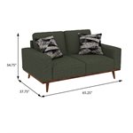 LOVESEAT W / 2 PILLOWS - OLIVE