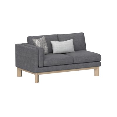 LSF LOVESEAT W / 1 KIDNEY AND 1 SQUARE PILLOW - GRAY