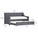 COMPLETE DAYBED W / TRUNDLE - CHARCOAL