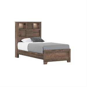 COMPLETE TWIN BED - BROWN