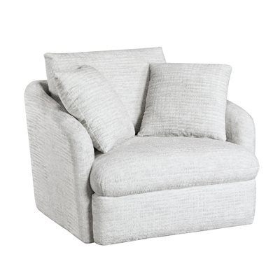 SWIVEL CHAIR W / 2 PILLOWS - WHITE FUR