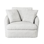 SWIVEL CHAIR W / 2 PILLOWS - WHITE FUR