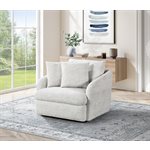 SWIVEL CHAIR W / 2 PILLOWS - WHITE FUR