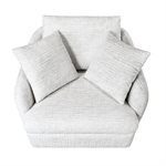 SWIVEL CHAIR W / 2 PILLOWS - WHITE FUR