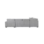 RITCHIE - 4PC SECTIONAL W / POP UP SLEEPER LOVESEAT, STORAGE CHAISE & 6 PILLOWS - GRAY