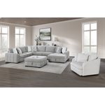 RITCHIE - 4PC SECTIONAL W / POP UP SLEEPER LOVESEAT, STORAGE CHAISE & 6 PILLOWS - GRAY