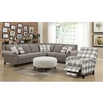 WILLOW CREEK-2PC SECTIONAL W / 6 PILLOWS-GREY