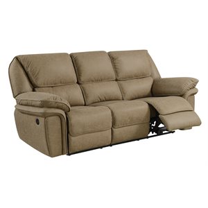 POWER SOFA W / USB POWER OUTLET-LIGHT BROWN