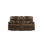POWER CONSOLE LOVESEAT W / USB POWER OUTLET-BROWN